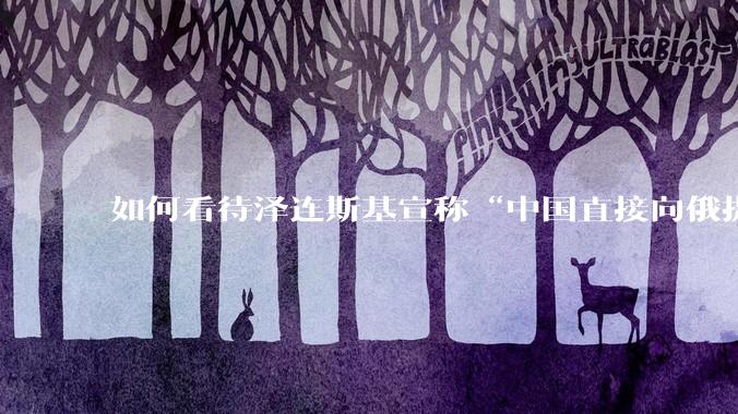 如何看待泽连斯基宣称“中国直接向俄提供***援”?